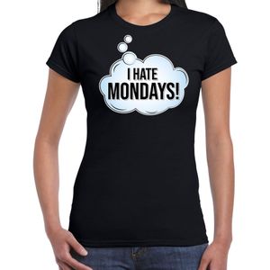 I hate monday / hekel aan maandag fun tekst t-shirt / shirt zwart voor dames - Feestshirts