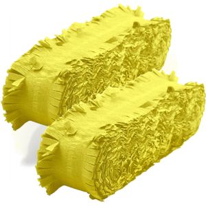 Set van 3x stuks feest/verjaardag versiering slingers geel 24 meter crepe papier - Feestslingers