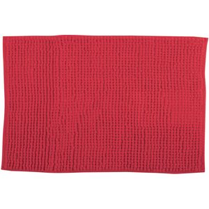 MSV Badkamerkleed/badmat/toilet - voor op de vloer - rood - 40 x 60 cm - microvezel - anti-slip