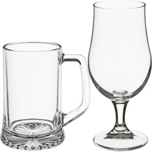 Secret de Gourmet Bierglazen set - Bierpullen/Bierglazen Op Voet - 8x Stuks - Glas