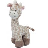 Knuffeldier Giraffe - zachte pluche stof - lichtbruin - kwaliteit knuffels - 36 cm - liggend - Knuffeldier