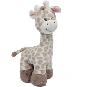 Knuffeldier Giraffe - zachte pluche stof - lichtbruin - kwaliteit knuffels - 36 cm - liggend - Knuffeldier