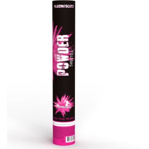 Poeder kanon shooter roze UV 40 cm - Confetti