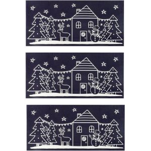 4x stuks velletjes kerst glitter raamstickers  23 x 49 cm - Feeststickers