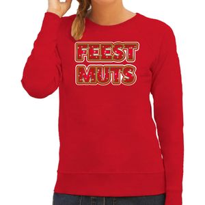 Foute kersttrui/sweater voor dames - feest muts - rood - kerstmis - kerst truien