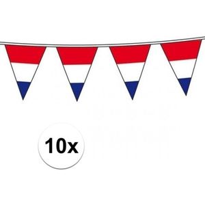 10x Vlaggenlijn Hollandse vlaggetjes - Vlaggenlijnen