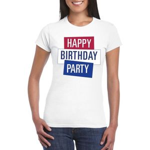 Toppers in concert Wit Toppers Happy Birthday party dames t-shirt officieel - Feestshirts
