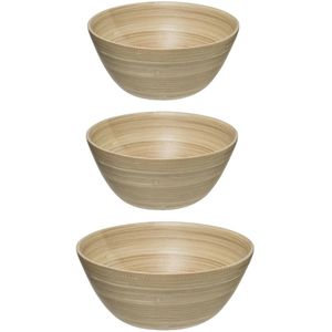 Secret de Gourmet voedsel serveerschalen - Set 5x - Bamboe - D25/D17 cm