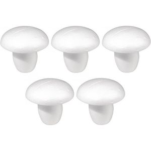 5x Piepschuim figuren paddestoel 13 cm - Hobbybasisvoorwerp