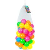 Kunststof ballenbak ballen 250x stuks 6 cm neon kleuren - Ballenbakballen
