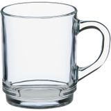 24x Theeglazen/koffieglazen transparant glas met inhoud 260 ml
