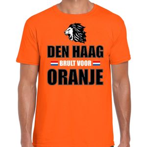 Oranje t-shirt Den Haag brult voor oranje heren - Holland / Nederland supporter shirt EK/ WK - Feestshirts