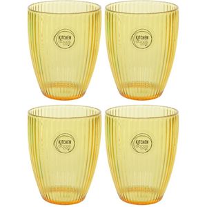 Set van 12x stuks kunststof bekers goud/geel 200 ml