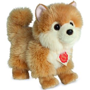 Knuffeldier Dwerg keeshond - zachte pluche stof - premium kwaliteit knuffels - lichtbruin - 22 cm - Knuffel huisdieren