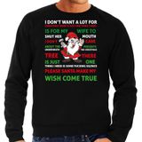 Foute Kersttrui/sweater voor heren - songtekst stilte - zwart - zingende kerstman - kerst truien