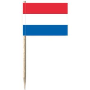 Cocktailprikkers vlag Nederland 50x stuks - Cocktailprikkers