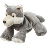 Pluche Knuffel Grijze Wolf van 22 cm - Wolven Speelgoed Knuffels Artikelen.