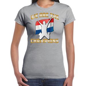 Verkleed T-shirt voor dames - Nederland - grijs - voetbal supporter - themafeest - Feestshirts