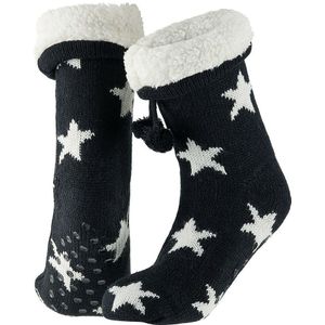 Apollo - Huissokken - Zwart/wit - Sterren - Anti-slip