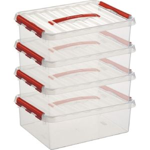 5x Sunware opbergbox/opbergdoos transparant 10 liter - Opbergbox