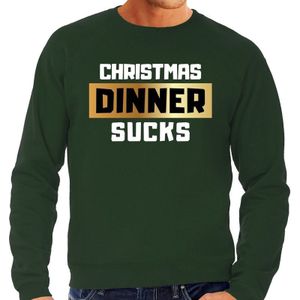Groene foute kersttrui / sweater Christmas dinner / kerstdiner sucks voor heren - kerst truien