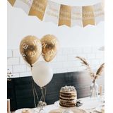 Paperdreams Luxe 80 jaar feestversiering set - Ballonnen &amp; vlaggenlijnen - wit/goud - Feestpakketten