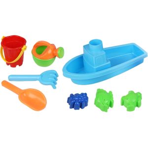 Strand/zandbak speelgoed set - emmer/schepjes met vormpjes - plastic - peuter/kind - En boot - Zandspeelsets