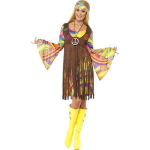 Hippie verkleed jurkje met gilet voor dames  - Carnavalsjurken