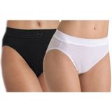 Set van 3x stuks zwarte double comfort Tai Sloggi dames slip, maat: 38 - Slips