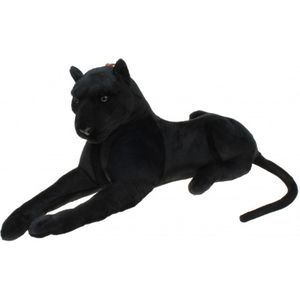 Zwarte Panter Knuffel - Liggend - Luipaard - Pluche - 70 cm