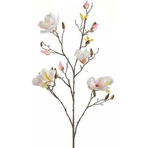 Kunstbloem Magnolia tak 105 cm creme wit/roze - Kunstbloemen