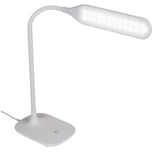 Witte LED tafellamp/bureaulamp met flexibele arm USB 40 cm - Bureaulampen