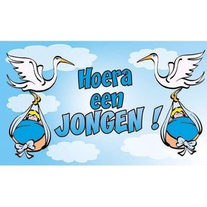 Babyshower decoratie vlag jongen 150 cm - Vlaggen