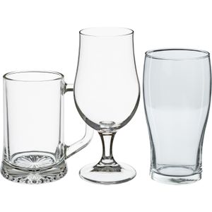 Secret de Gourmet Bierglazen set - pint glazen/bierpullen/bierglazen op voet - 12x stuks