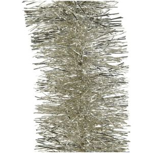 Decoris kerstslinger - licht parel/champagne - 270 x 10 cm - glans - folie - Kerstslingers
