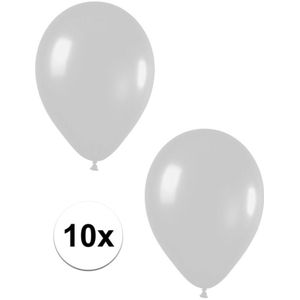 Zilveren metallic ballonnen 30 cm 10 stuks - Ballonnen