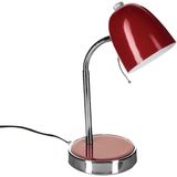 Atmosphera Tafellamp/bureaulampje Design Light - metaal - rood/zilver - H35 cm- Leeslampje