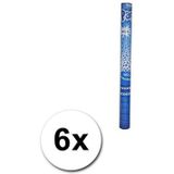 6 confetti knallers blauw 60 cm - Confetti
