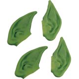 Set van 4x stuks groene elfen verkleed oren voor volwassenen - Verkleedattributen