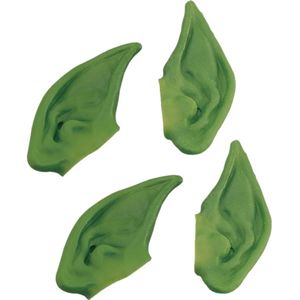Set van 4x stuks groene elfen verkleed oren voor volwassenen - Verkleedattributen