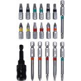 Bitset - 19-delig - staal - schroefbitset - in gereedschapkist - Bitjes