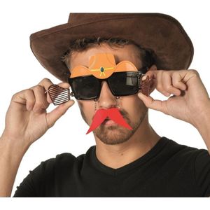 Bril met snor en cowboyhoed - Verkleedbrillen