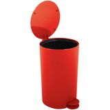 MSV Pedaalemmer - kunststof - rood - 3L - klein model - 15 x 27 cm - Badkamer/toilet