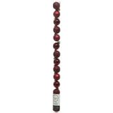 28x stuks kunststof kerstballen parel/champagne en donkerrood mix 3 cm - Kerstbal