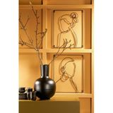 Line art wanddecoratie - metaal - vrouw - L40 x H50cm - wanddecoratie