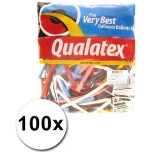 Qualatex modelleerballonnen gekleurd 100 stuks - Ballonnen