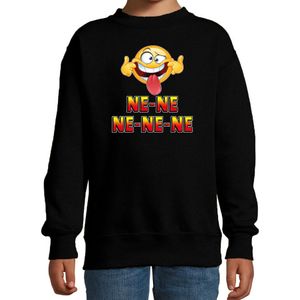 Funny emoticon sweater Ne ne ne ne ne zwart kids - Feesttruien
