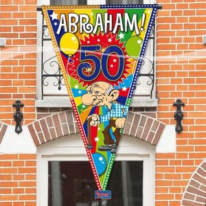 Abraham 50 jaar gevelvlag 90 x 150 cm - Feestbanieren