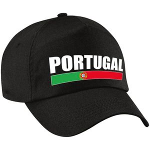Portugal supporter pet  / cap Portugal zwart volwassenen - Verkleedhoofddeksels