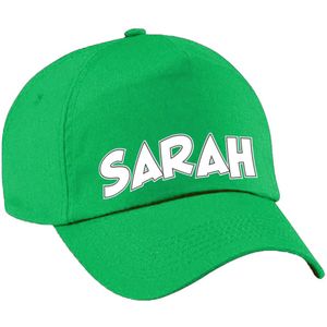 Cadeau pet/cap voor dames - Sarah - groen - vijftig/50 jaar - verjaardag - Verkleedhoofddeksels